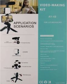 Video Maker Kit | Mobile Vlog Kit With Microphone For Video Recording & Light Tripod Kit
