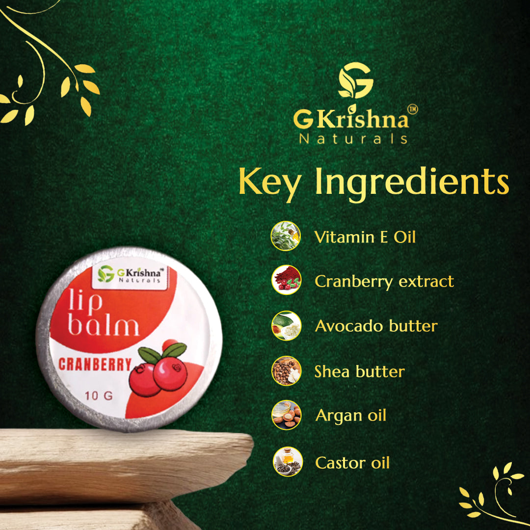 G Krishna Naturals Cranberry Lip Balm
