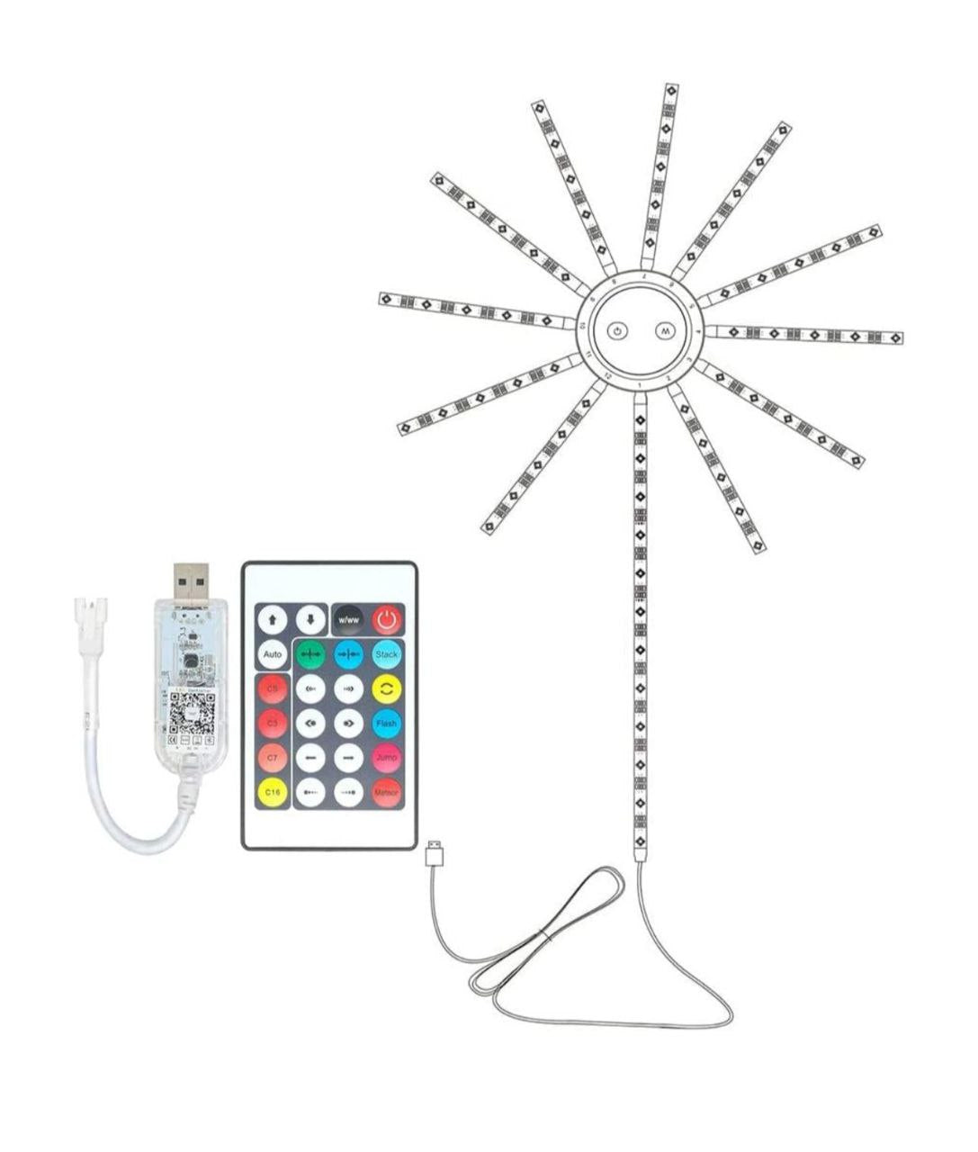 Smart Firework LED Lights, USB Powered Indoor Firework Lights with Remote APP Control, 12Inch Led Strip Lights Room Decorations for Diwali | Christmas*