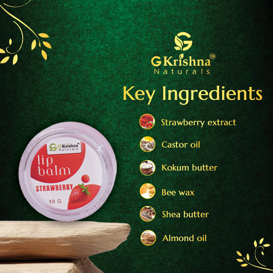 G Krishna Naturals Strawberry Lip Balm