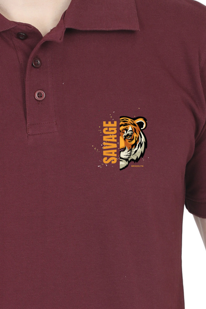 Explore Oasis Trendy Customized Funky Printed Polo T-Shirt - Tiger