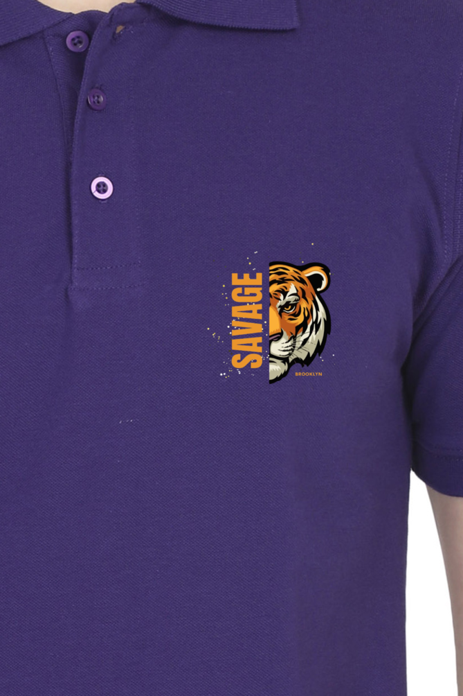 Explore Oasis Trendy Customized Funky Printed Polo T-Shirt - Tiger