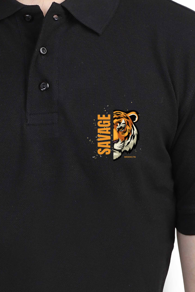 Explore Oasis Trendy Customized Funky Printed Polo T-Shirt - Tiger