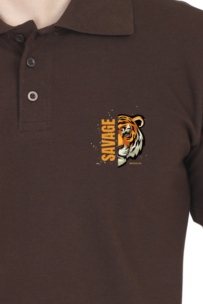 Explore Oasis Trendy Customized Funky Printed Polo T-Shirt - Tiger