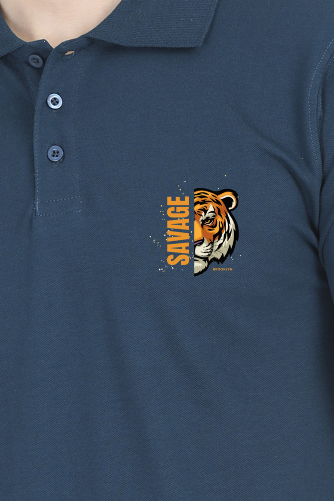 Explore Oasis Trendy Customized Funky Printed Polo T-Shirt - Tiger