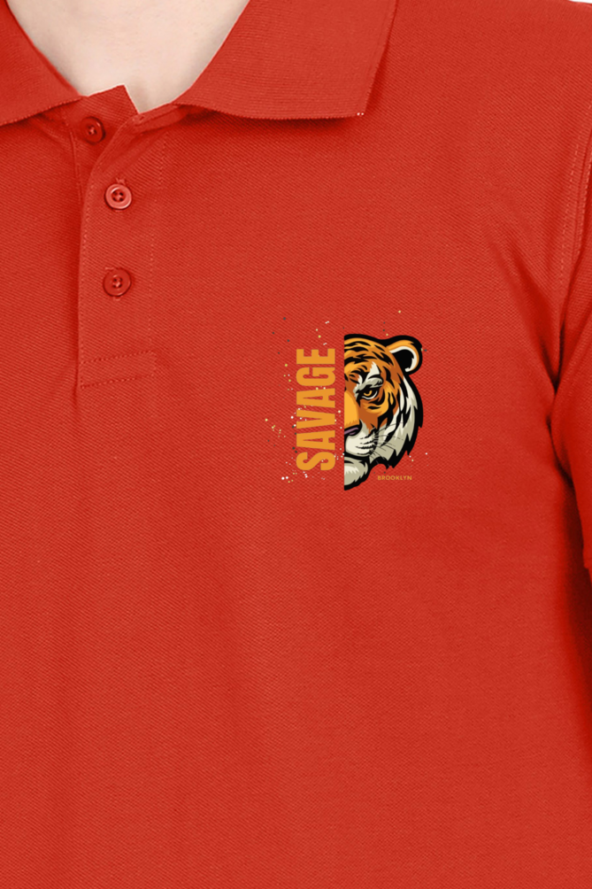 Explore Oasis Trendy Customized Funky Printed Polo T-Shirt - Tiger