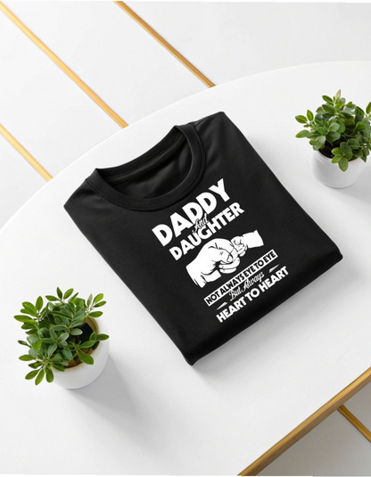 Explore Oasis Daddy and Daughter Round Neck Half Sleeve Customized Printed T-Shirt Trendy Sportive Look