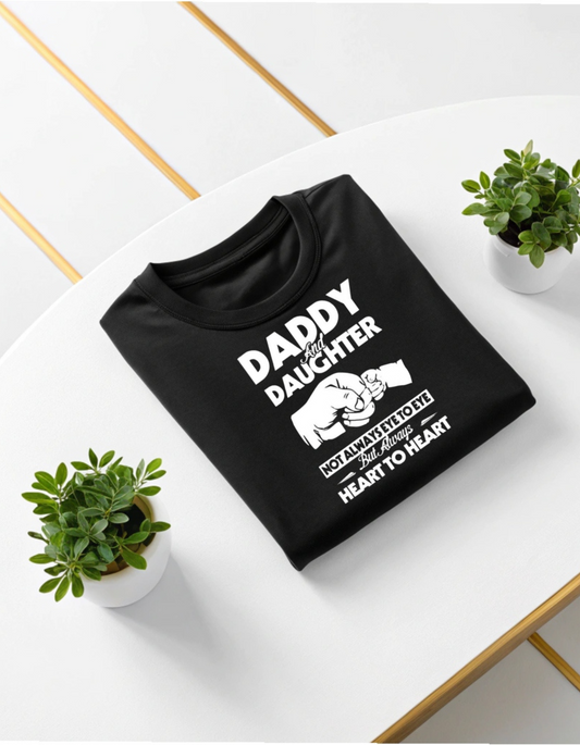 Daddy and Daughter Round Neck Half Sleeve T-Shirt Trendy Sportive Look