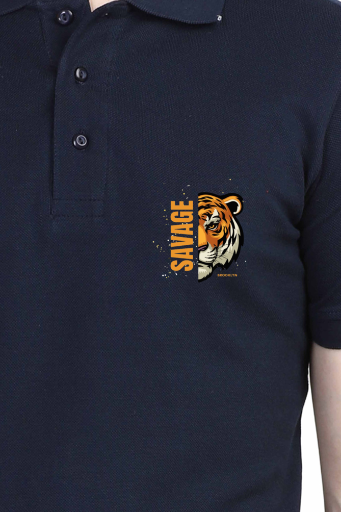 Explore Oasis Trendy Customized Funky Printed Polo T-Shirt - Tiger