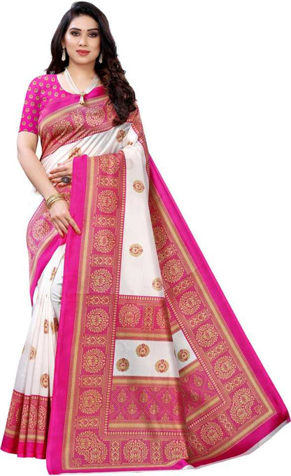 Pretty Printed Mysore Silk Saree(Buy 1 Get 1)