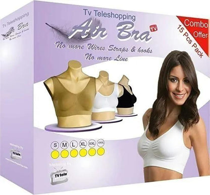 Women's Cotton Solid Non Padded Air Bra Pack of 3