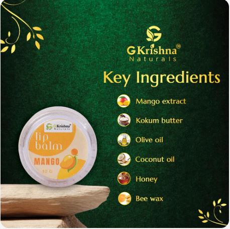 G Krishna Naturals Mango Lip Balm