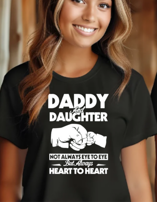 Daddy and Daughter Round Neck Half Sleeve T-Shirt Trendy Sportive Look