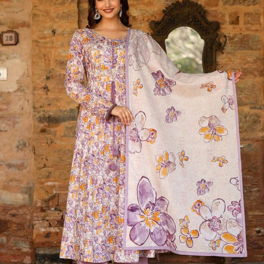 Featuring beautiful Suit Set which is beautifully decorated with intricate hand embroidery, It is paired with matching pants and dupatta.