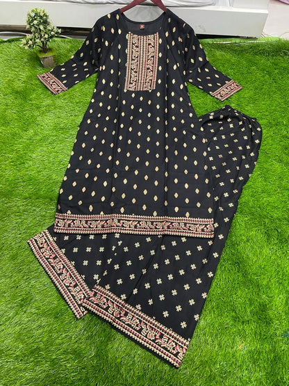 Super Hit Foil Print Kurti & Plazzo.🔥