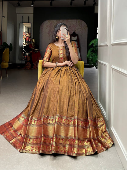 Traditional narayanpet gown to give your function more ethnic vibe