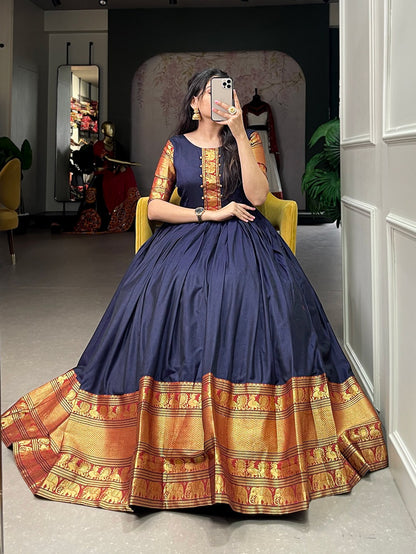 Traditional narayanpet gown to give your function more ethnic vibe