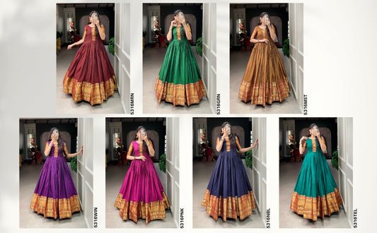 Traditional narayanpet gown to give your function more ethnic vibe