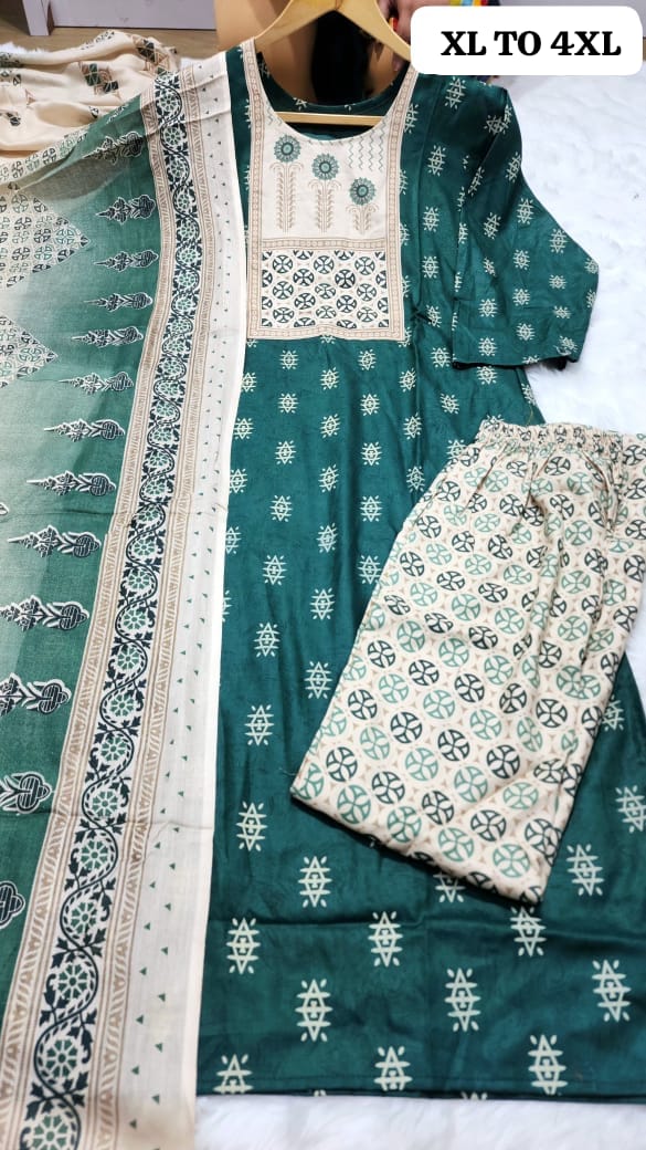 Kurti with pant and dupatta set