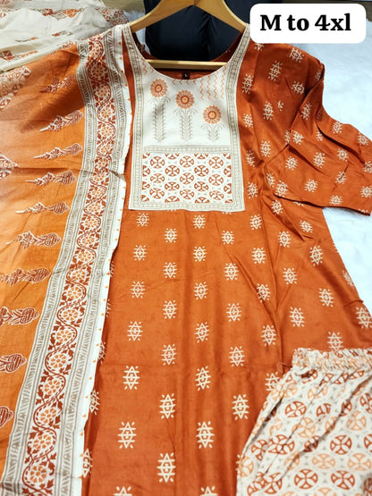 Kurti with pant and dupatta set