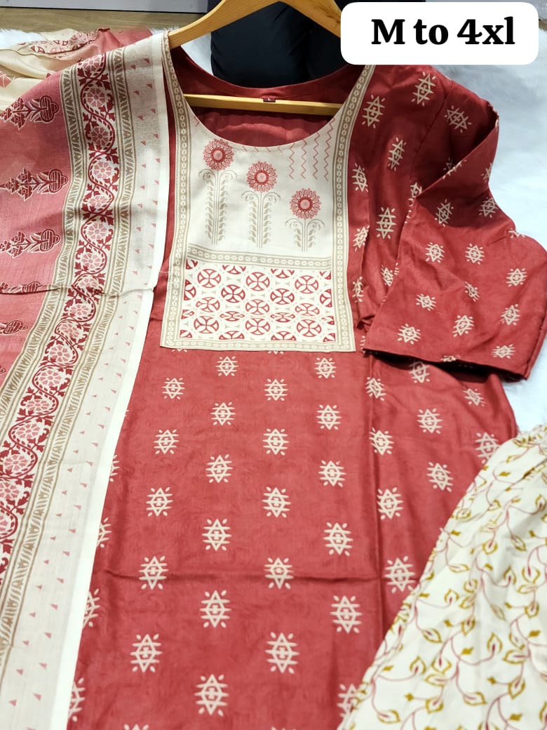 Kurti with pant and dupatta set