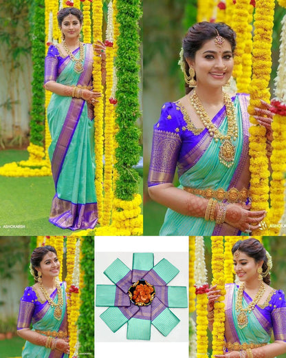 BEAUTIFUL RICH PALLU - JACQUARD WORK ON ALL OVER THE SAREE.