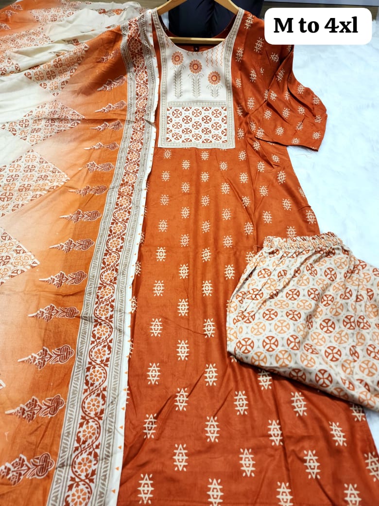 Kurti with pant and dupatta set