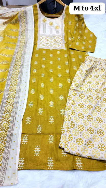 Kurti with pant and dupatta set