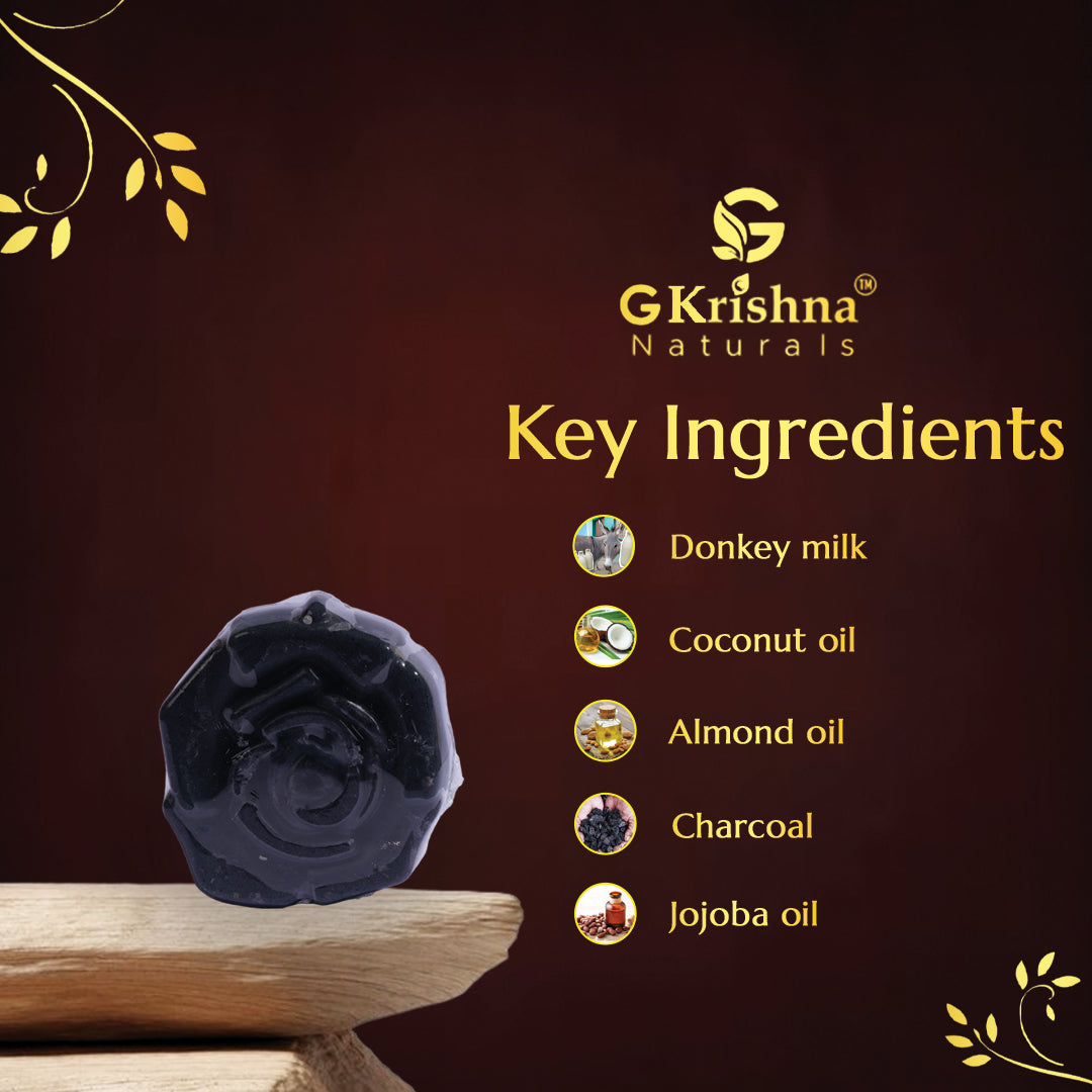 G Krishna Naturals Donkey Milk Charcoal Soap | Handmade