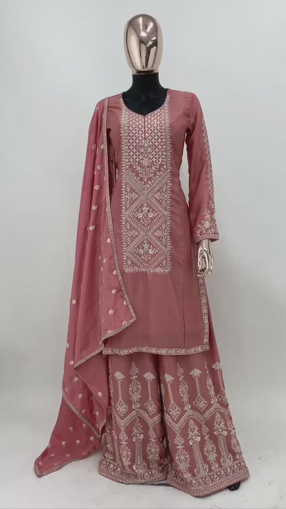 Inner :-Santoon &  Dupatta :- Chinon + Embroidery Work