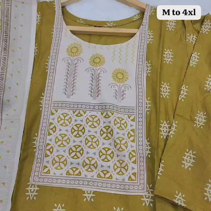 Kurti with pant and dupatta set